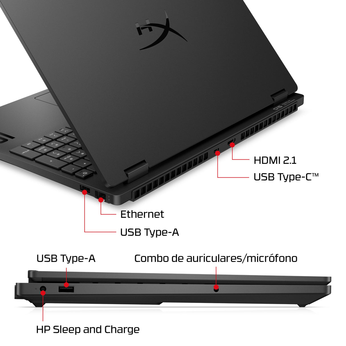 EAN 0821844741771 - HP HyperX OMEN 15 inch Gaming Laptop PC 15-gb0014ns AMD Ryzen™ 7 260 38,9 cm (15.3") 2K 24 GB DDR5-SDRAM  imagen 5