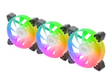 Kit 3 Ventiladores Auxiliar A-Rgb 120mm Mf-3a Negro Mars Gaming 120mm/ Iluminación Argb 360º/ Compatibilidad Total Argb