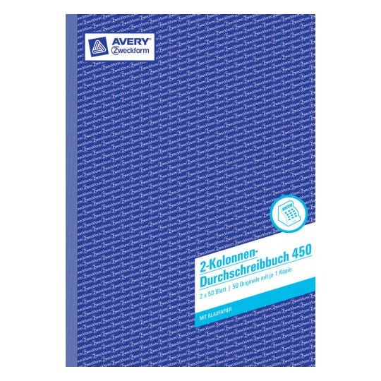Avery Zweckform Durchschreibebuch - 50 Hoja - 2 Spalten - A4 (210 X 297 Mm)