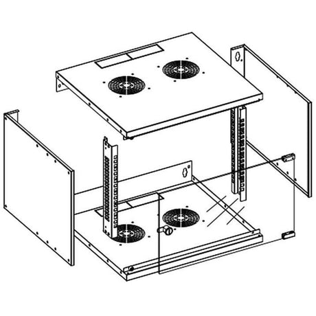 EAN 8054529023608 - Techly I-CASE EL-1006B45 armario rack 6U Bastidor de pared Negro imagen 5