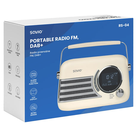 EAN 5907264110139 - Savio RS-04 radio Portátil Analógico y digital Beige, Negro imagen 7