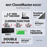Adsa-Sc Base De Conexión, Usb 3.2 Gen 1 - 2x Sata 6g 2.5"/3.5" Ssd/Hdd Clone Dual