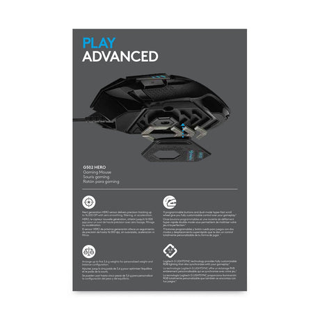 EAN 5099206080270 - Logitech G 910-005471 ratón Juego mano derecha USB tipo A Óptico 25600 DPI imagen 12