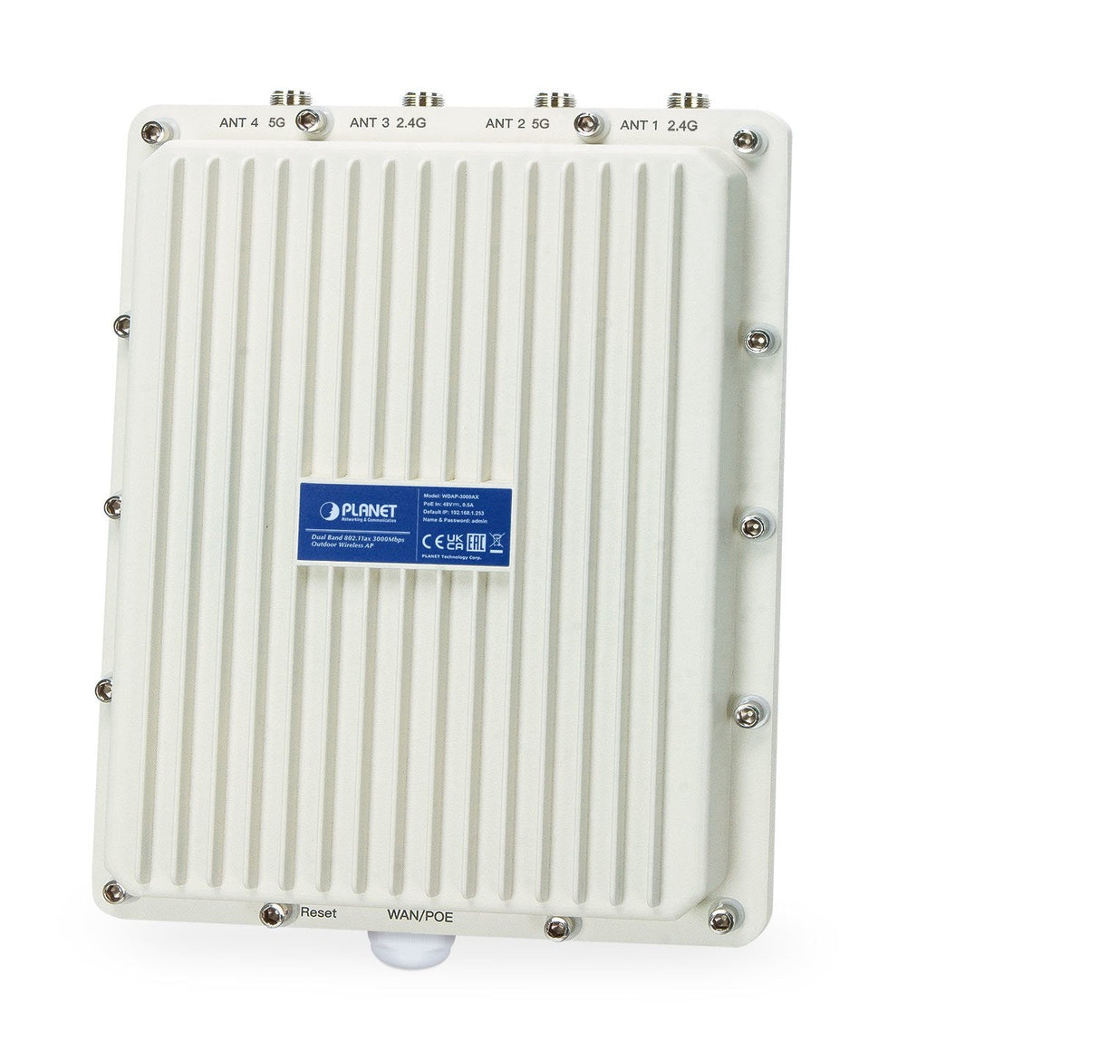 Planet Ip67 Wi-Fi 6 802.11ax, Dual 2400 Mbit/S Aluminio Energía Sobre Ethernet (Poe)