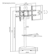 Aisens Soporte De Suelo Con Rueda, Bandeja Para Dvd Para Monitor/Tv 50kg De 37-86, Negro