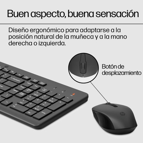 EAN 197029648853 - HP 300 Wireless Mouse and Keyboard Combination teclado Ratón incluido Universal RF inalámbrico Negro imagen 3
