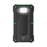 Bateria Externa Power Bank  8000  Solar 2 Puertos Usb-A De Control De Calidad Linterna Negro Verde Logilink
