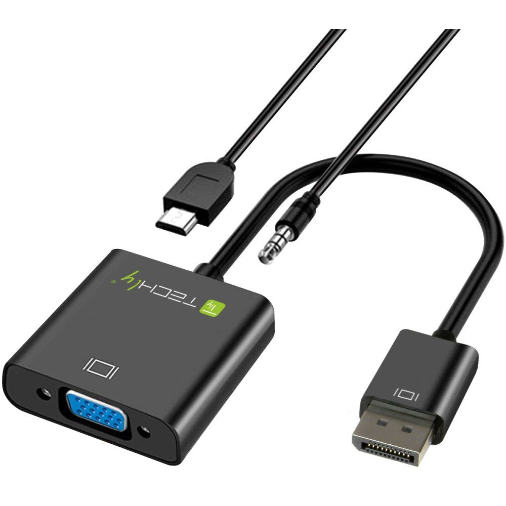Techly Hdmi -> Vga+3.5mm+Micro Usb B M/F Negro