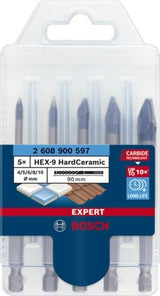 Bosch Juego De Brocas Expert Hex-9 Hardceramic, 5 Piezas 2608900597