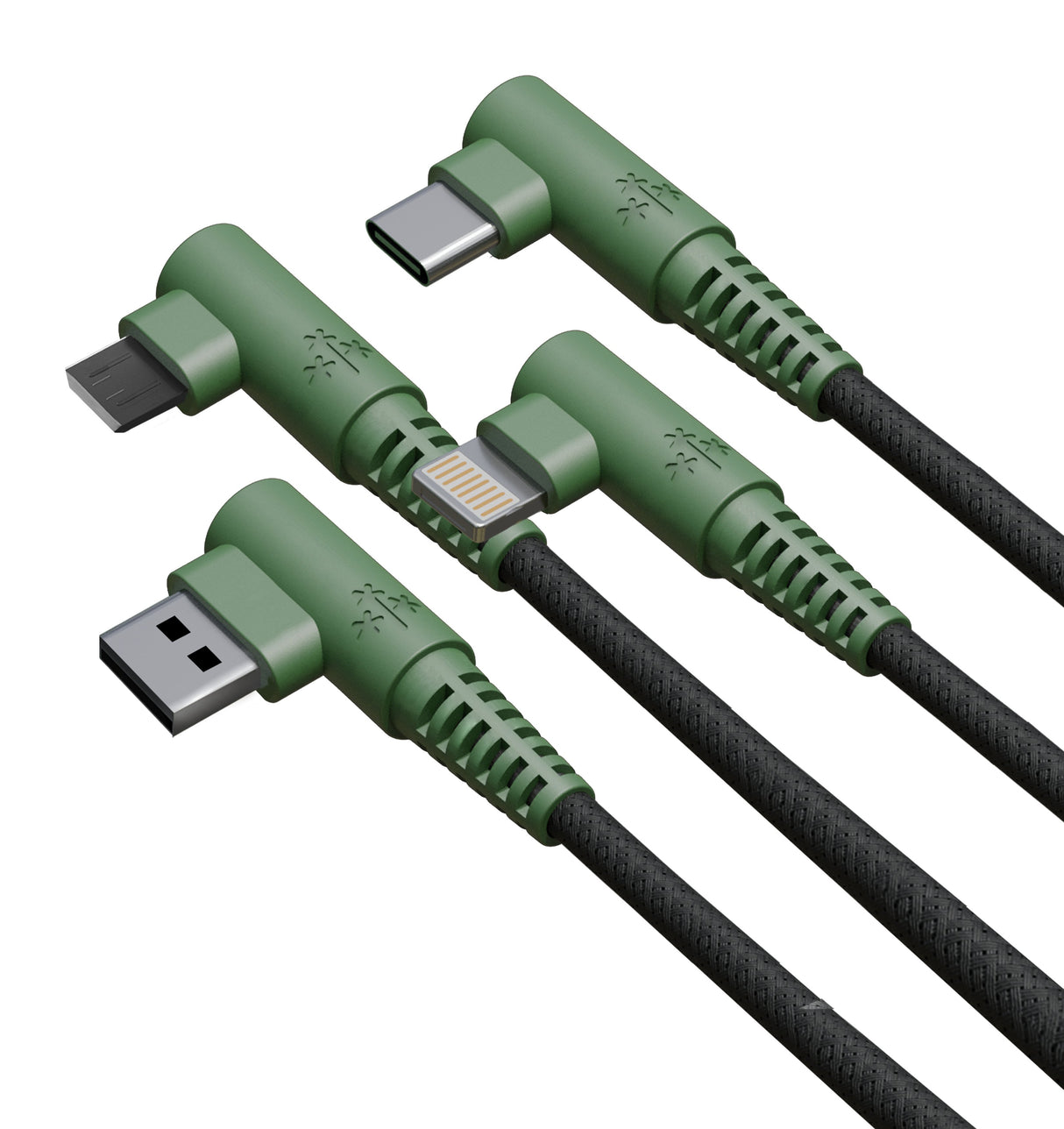 EAN 7798397480491 - Hune AT-ACC-CA-362 cable USB USB 2.0 1,2 m USB A USB C/Micro USB-A/Lightning Verde, Gris, Naranja imagen 3