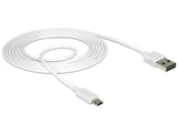 Delock Cable Easy-Usb 2.0 Typ-A Macho > Easy-Usb 2.0 Typ Micro-B St. 2 M Blanco