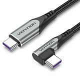 Usb 2.0 Usb-C Male Right Angle Cabl To Usb-C Male 5a Cable 2m Gray A