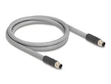 Delock M12 Cable L-Kodiert 5 Pin Stecker Zu Stecker Pur Schleppkettentauglich 5 M Grau