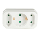 Logilink Adapter With 2 Euro + 1x Safety Socket, Blanco