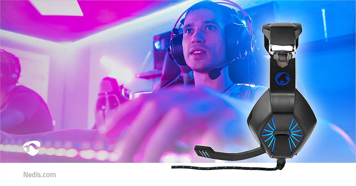 Nedis Auriculares Gaming Supraaural Stereousb Type-A / 2x 3.5 Mm/ Micrfono 2.20 M Led