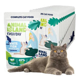 12 Sobres  X 85g Animal Island Everyday White Fish Fillets In Broth - Wet Cat Food - 12 X 85g