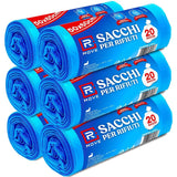 120 Bolsas De Basura 50 X 60 Azul 6 Rollos De 20