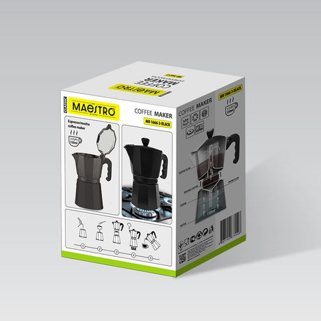EAN 4820177146068 - Maestro MR-1666-3-BLACK cafetera manual Juego de cafetera espresso Negro imagen 6
