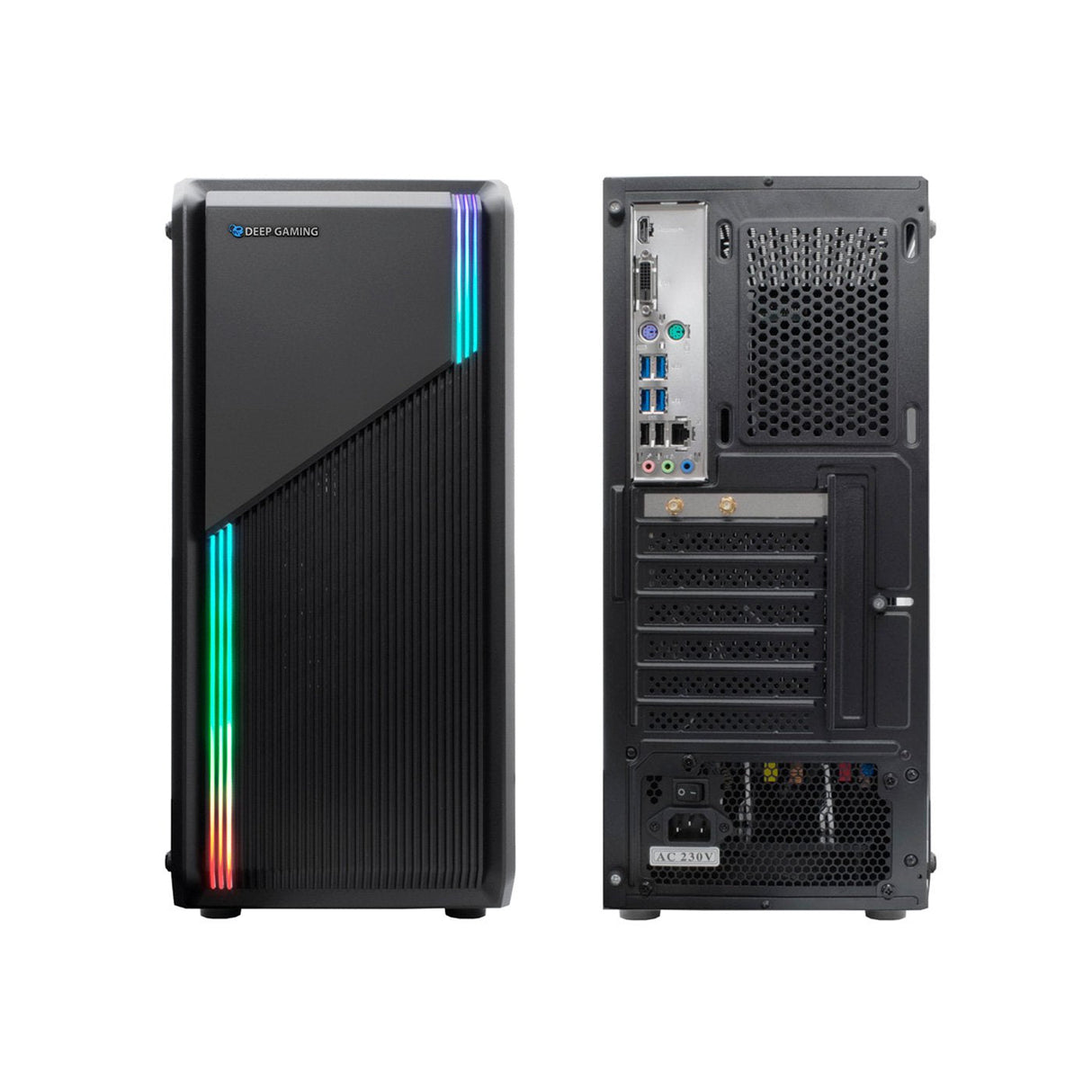Caja  Atx Deep Gaming A230 Rgb 13 Modos  Usb 3.0 Negra Dg-Cha-A230-0