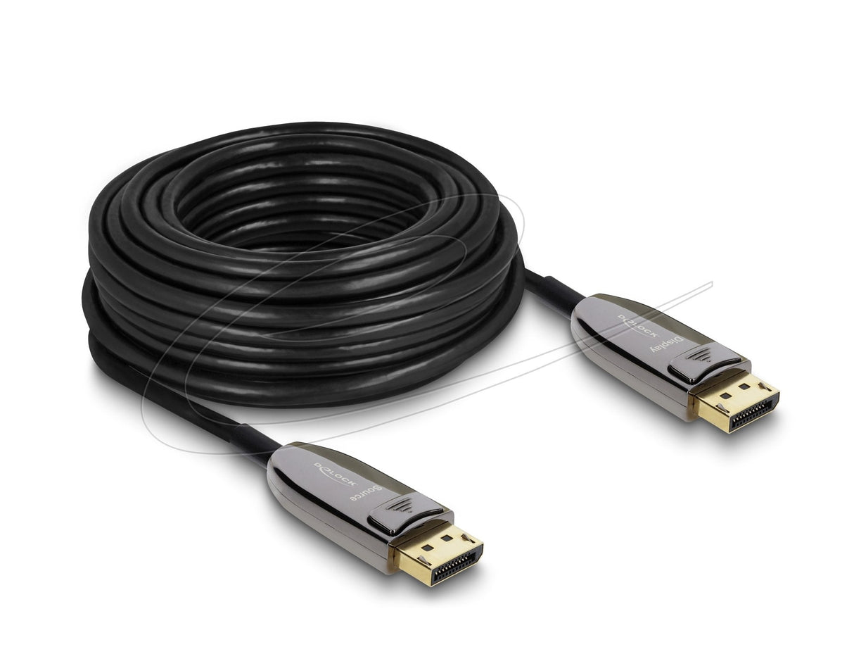 Delock Aktives Opticos Cable Displayport 2.1 8k 60 Hz 40 Gbps 15 M