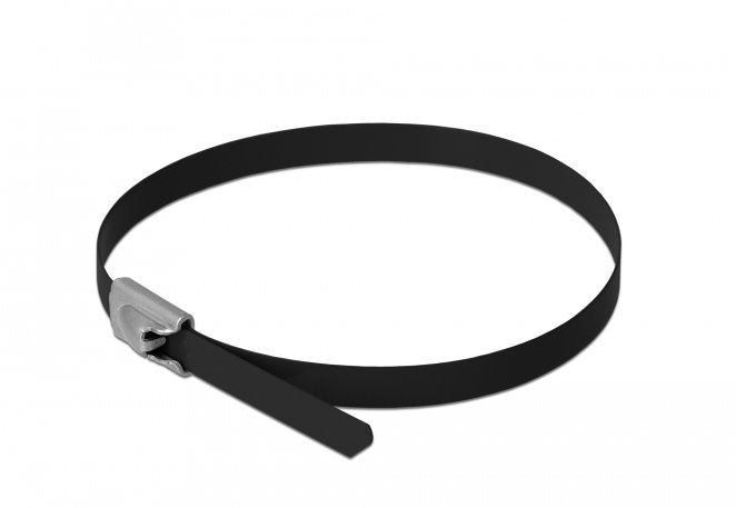 Delock Edelstahlcablebinder L 300 X B 4,6 Mm Schwarz 10 Stück