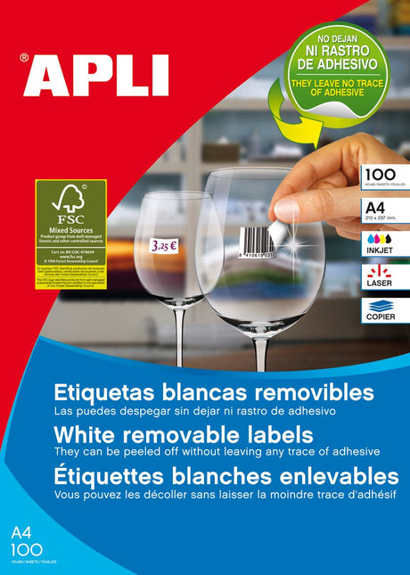 EAN 8410782030515 - APLI 03051 etiqueta autoadhesiva Rectángulo redondeado Desmontable Blanco 5500 pieza(s) imagen 1
