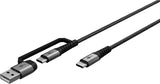 Cable Goobay 2in1 Usb 2m Plateado, Gris Espacial