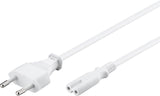 Goobay Cable Alimentacion C8 Enchufe Europeo Blanco, 3 Metros