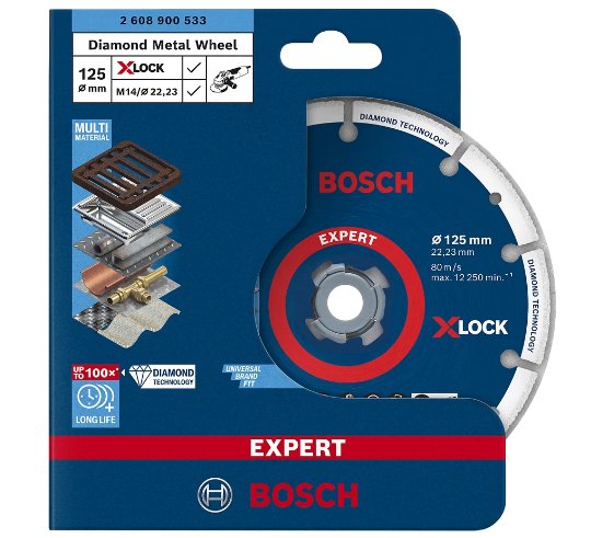 Disco De Corte Diamantado Bosch X-Lock Expert Disco De Diamante Para Metal, Ø 125 Mm