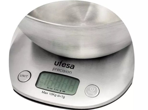 Ufesa Bc1700 Báscula De Cocina Acero Inoxidable Encimera Báscula Electrónica De Cocina