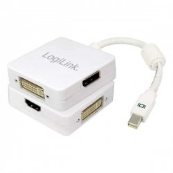 Logilink Adaptador 3en1 Mini Displayport A Hdmi + Dvi + Dp Blanco Cv0045a