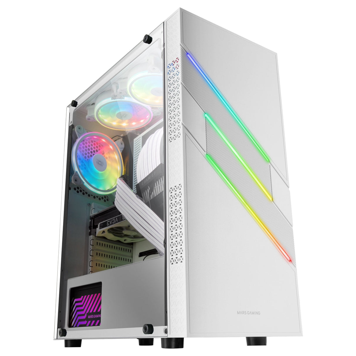 Caja Pc Marsgaming Mcu3 Argb Blanco Atx