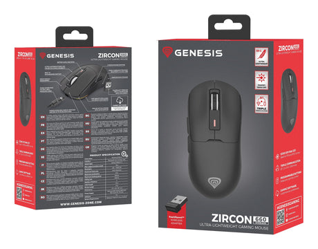 EAN 5901969444827 - GENESIS Zircon 660 ratón Juego mano derecha RF Wireless + Bluetooth + USB Type-A Óptico 12000 DPI imagen 14