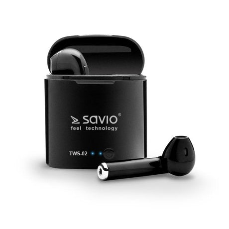 EAN 5901986045281 - Savio TWS-02 auricular y casco Auriculares Inalámbrico Dentro de oído Llamadas/Música Bluetooth Negro imagen 4