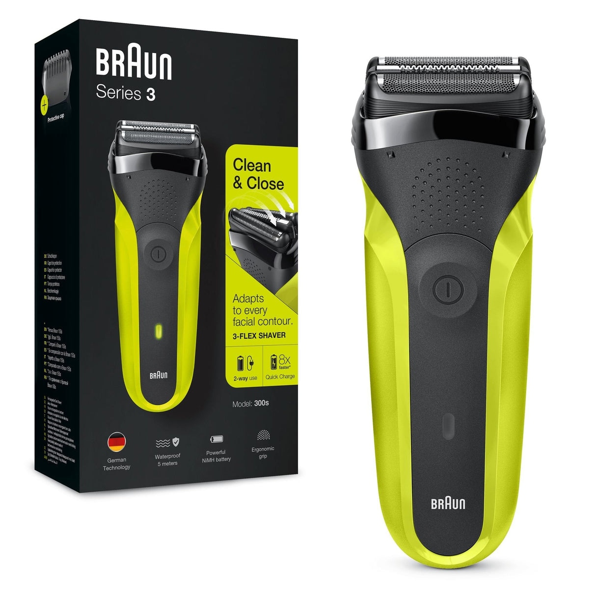 EAN 4210201276326 - Braun Series 3 81702940 afeitadora Máquina de afeitar de láminas Recortadora Negro, Verde imagen 2