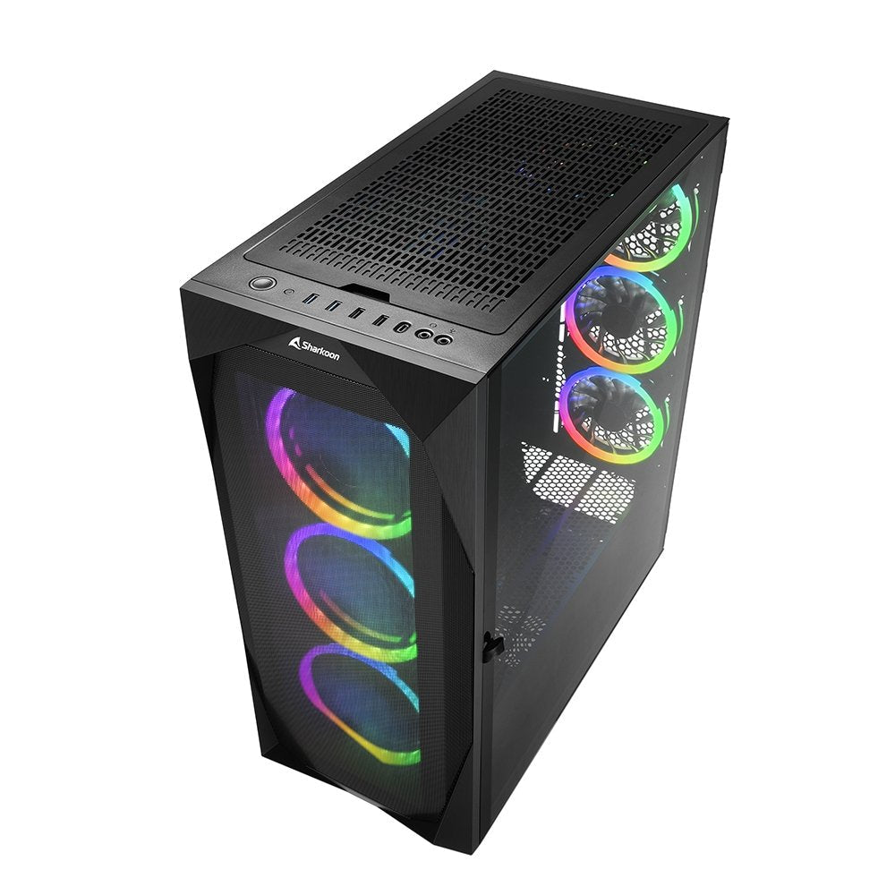 Caja Pc Sharkoon Rev300 2xusb3.0 Rgb Sin Fuente Negro