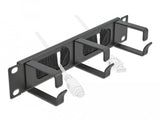Delock 10 Barra Escobilla Gestión Cable 3 Soportes 1 U Negro