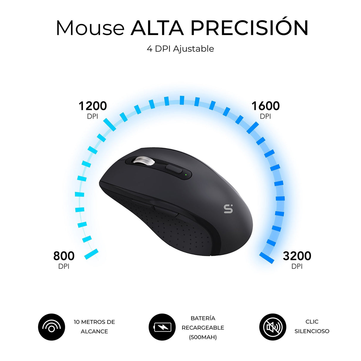 Combo Teclado Raton Subblim Prowave Inalamb Ergo Negro