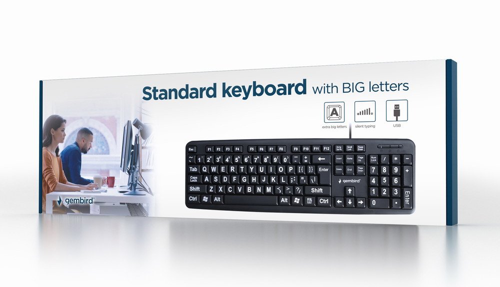 EAN 8716309118880 - Gembird KB-US-103 teclado USB QWERTY Inglés de EE. UU. Negro imagen 2