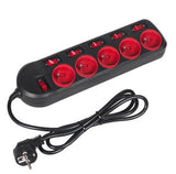 EAN 5902211109617 - Maclean MCE204 base múltiple 1,5 m 5 salidas AC Interior Negro, Rojo imagen 2