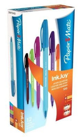 Paper Mate Inkjoy 100 Cap Boligrafo Triangular Surtida 2 Rosa, 2 Verde Claro, 2 Morado, 2 Naranja, 2 Marrón, 2 Turquesa -12u-