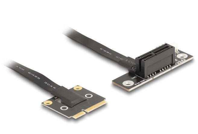 Delock Adapter Mini Pcie Stecker Zu Pcie 3.0 X1 Buchse 90° Gewinkelt Mit Cable 20 Cm