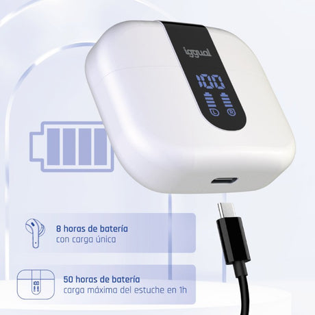 EAN 8435364319352 - iggual True Sound True Wireless Stereo (TWS) Dentro de oído Llamadas/Música Blanco imagen 10