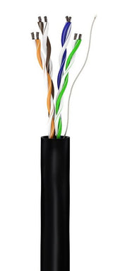 Cat 5e Outdoor Network Cable, U/Utp, Black, 100 M - Cca, Awg