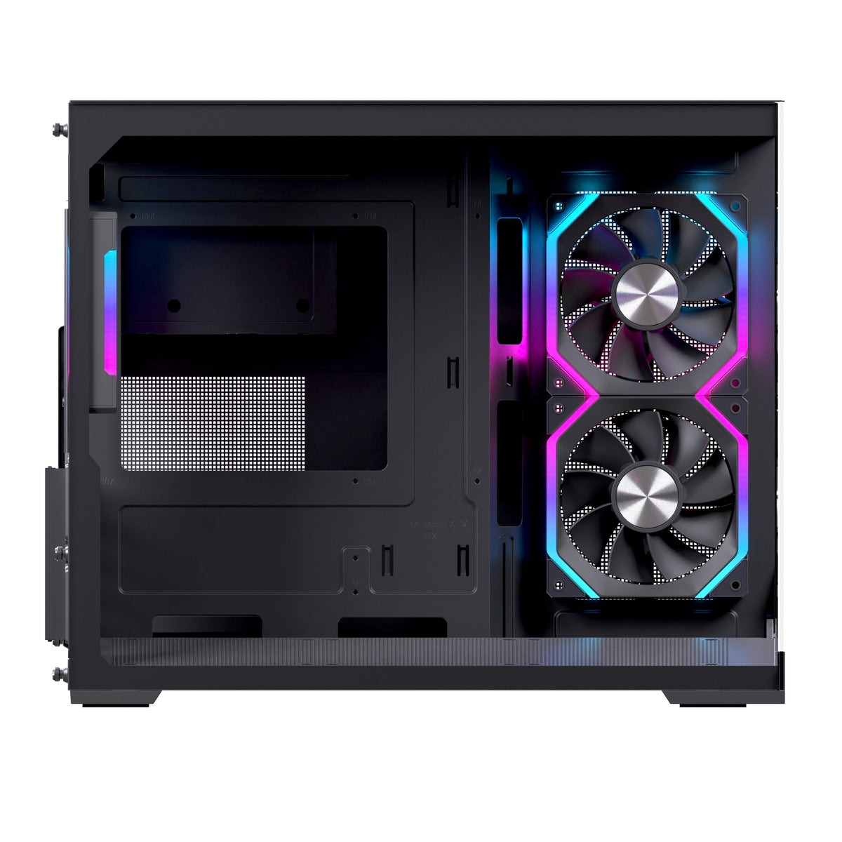 Caja Pc Micro-Atx Semitorre Einarex Sm300 Rgb C-Templado Negra Excs-Sm-300r-B