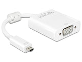 Delock Adaptercable Micro Hdmi-D Stecker > Vga Buchse Mit Audio Weiss