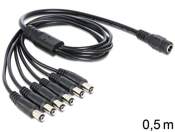 Delock Cable Dc Splitter 5,5 X 2,1 Mm 1 X Hembra > 6 X Macho