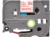 EAN 0012502625803 - Brother TZE-252 cinta para impresora de etiquetas Rojo sobre blanco imagen 2