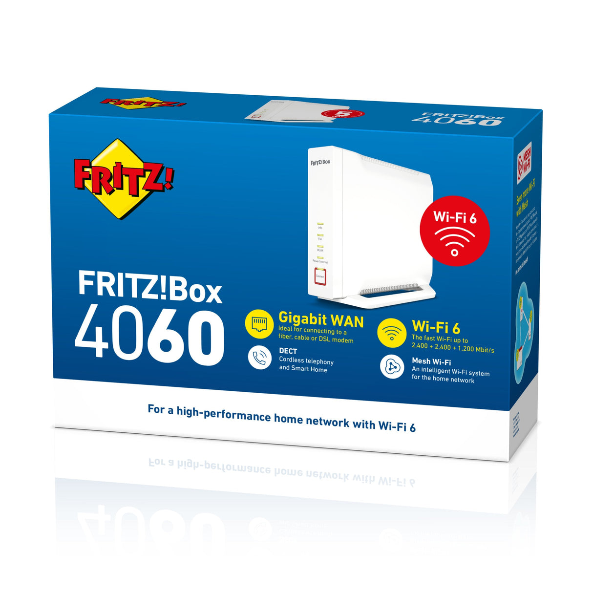 Router Fritzbox 4060 1wan 2.5+3xgigabit/Wifi Ax/1xusb 3.0/Mesh
