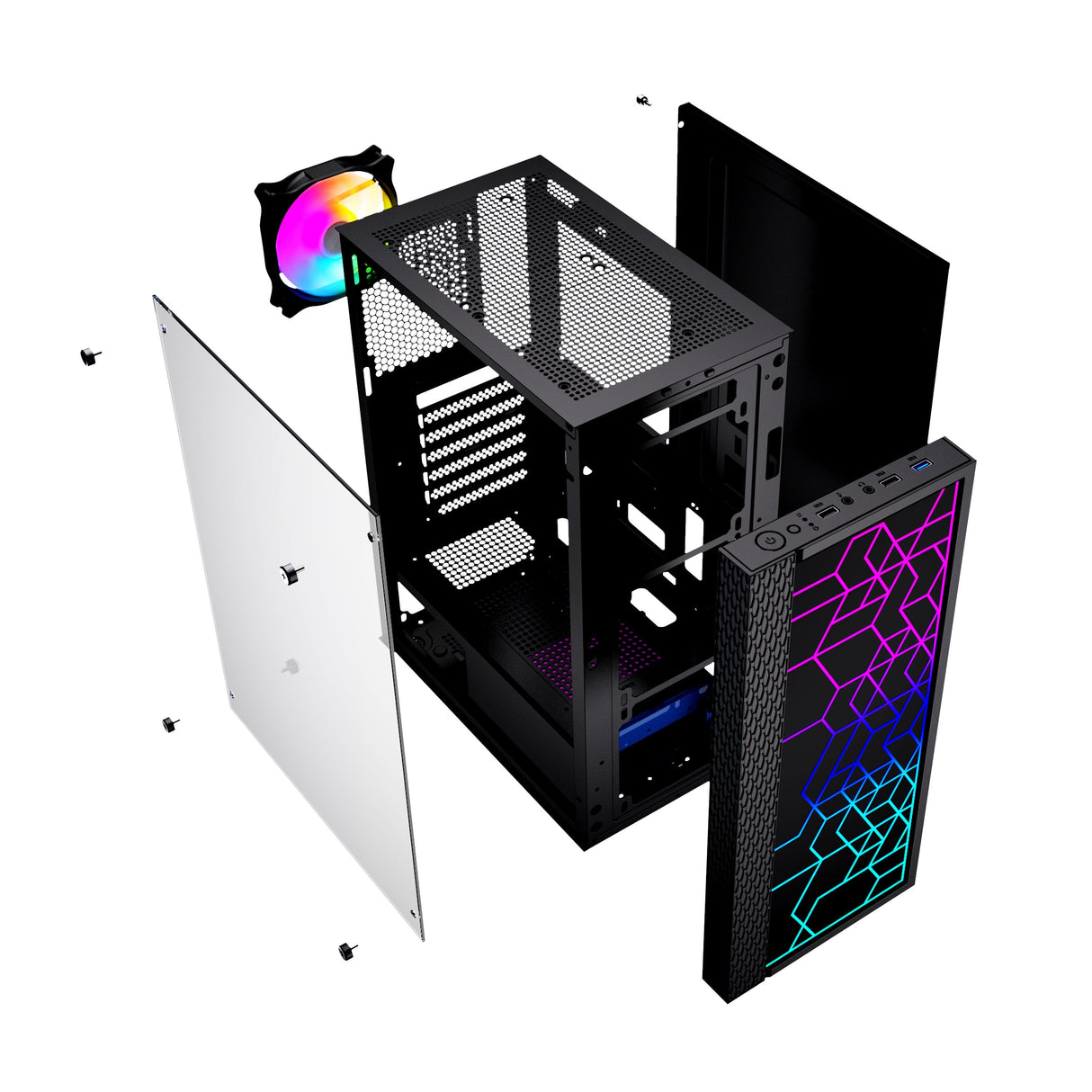 Caja Pc Gembird Fornax 2500 Atx - Argb Backlight Black